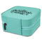 Thanksgiving Travel Jewelry Boxes - Leather - Teal - View from Rear
