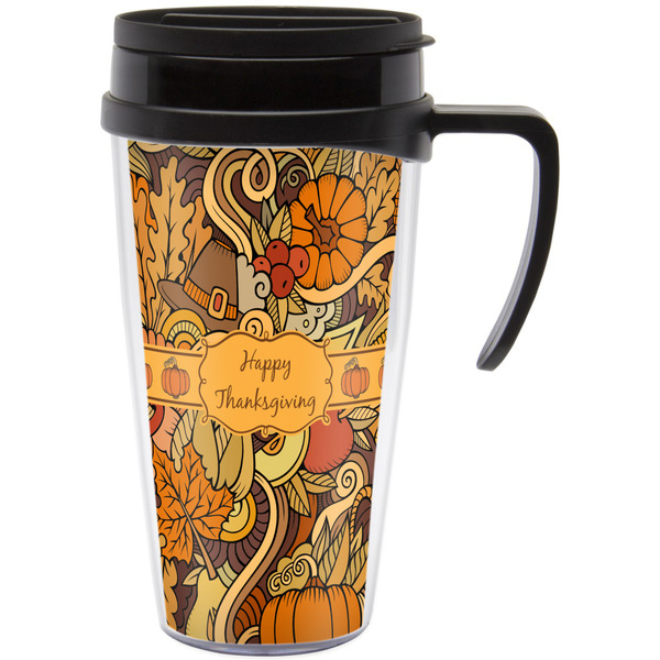 Custom Thanksgiving Acrylic Travel Mug with Handle (Personalized)