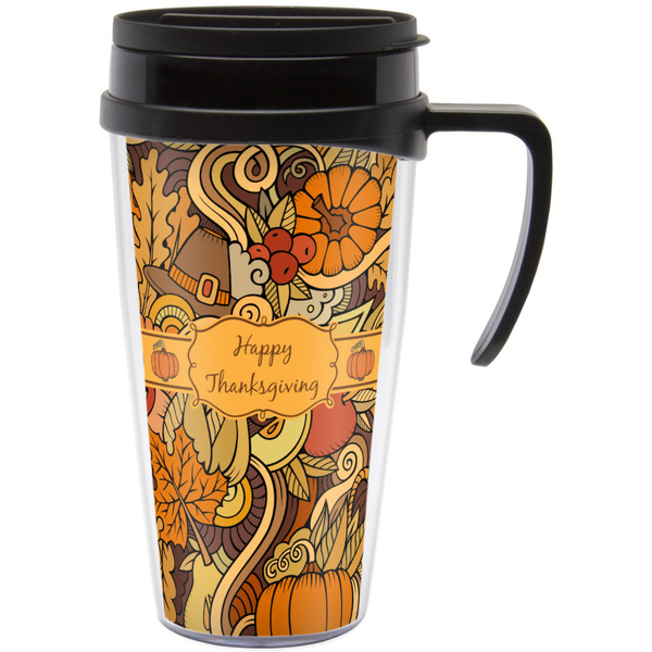 Custom Thanksgiving Acrylic Travel Mug with Handle (Personalized)