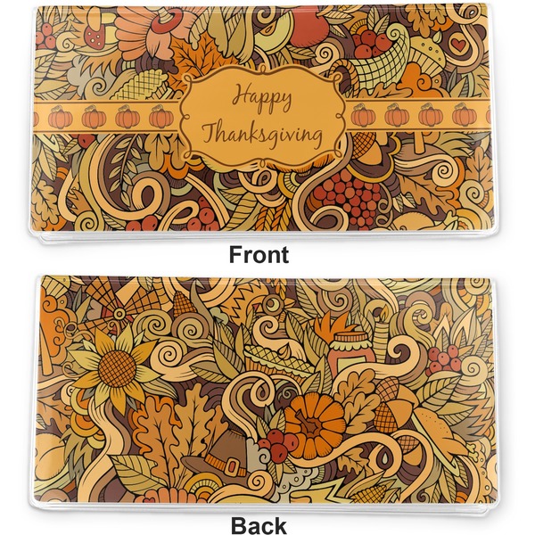 Thanksgiving Vinyl Check Book Cover - Front and Back