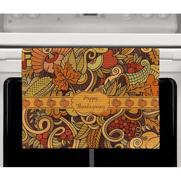 Thanksgiving Waffle Weave Towel - Full Color Print - Lifestyle2 Image