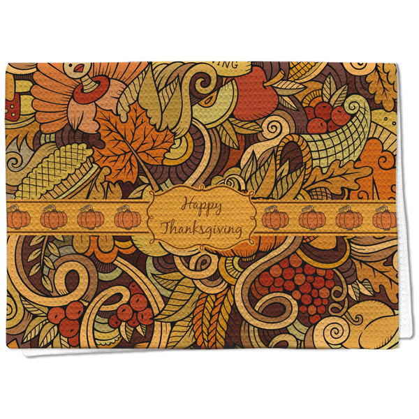 Custom Thanksgiving Kitchen Towel - Waffle Weave - Full Color Print