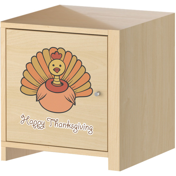 Thanksgiving Wall Graphic on Wooden Cabinet