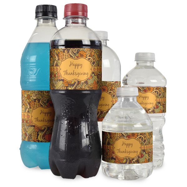 Thanksgiving Water Bottle Label - Multiple Bottle Sizes