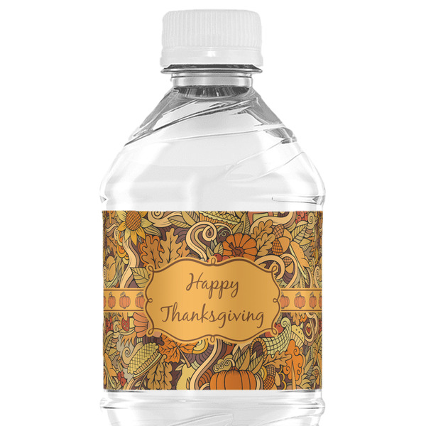 Custom Thanksgiving Water Bottle Labels - Custom Sized