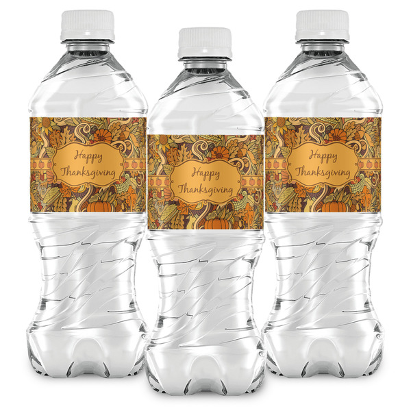 Thanksgiving Water Bottle Labels - Front View