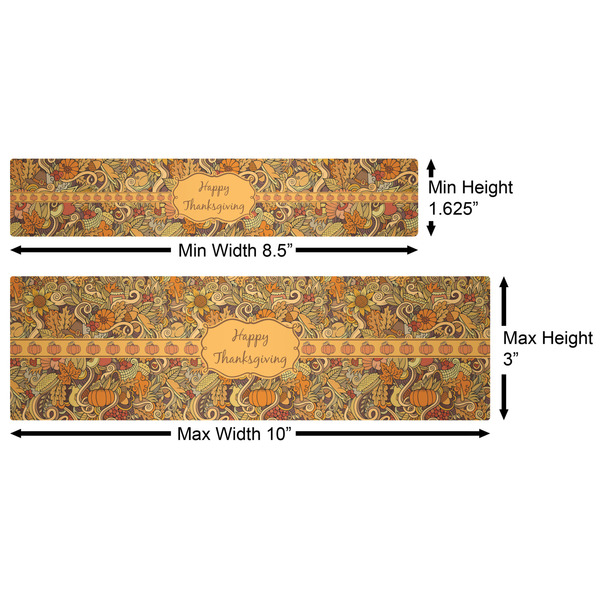 Thanksgiving Water Bottle Labels w/ Dimensions