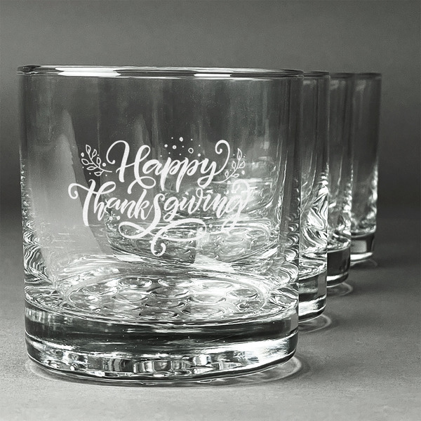 Custom Thanksgiving Whiskey Glasses (Set of 4)