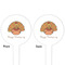 Thanksgiving White Plastic 4" Food Pick - Round - Double Sided - Front & Back