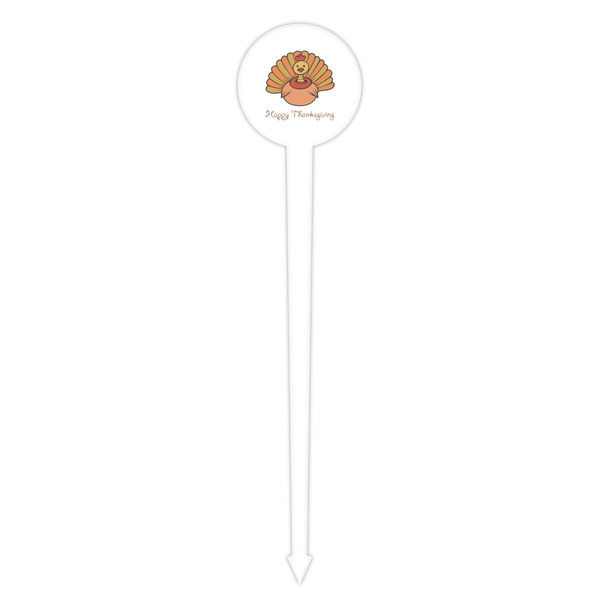 Thanksgiving White Plastic 4" Food Pick - Round - Single Pick