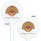 Thanksgiving White Plastic 5.5" Stir Stick - Double Sided - Round - Front & Back