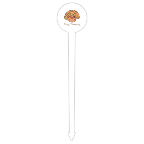 Thanksgiving White Plastic 6" Food Pick - Round - Single Pick