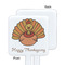 Thanksgiving White Plastic Stir Stick - Single Sided - Square - Approval