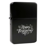 Thanksgiving Windproof Lighter - Black - Single Sided & Lid Engraved