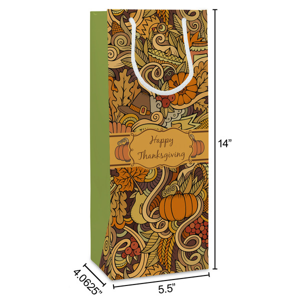Thanksgiving Wine Gift Bag - Dimensions