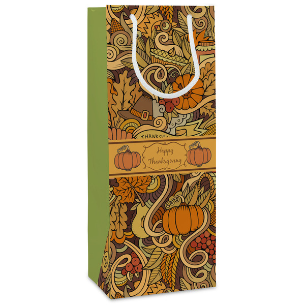 Custom Thanksgiving Wine Gift Bags - Gloss