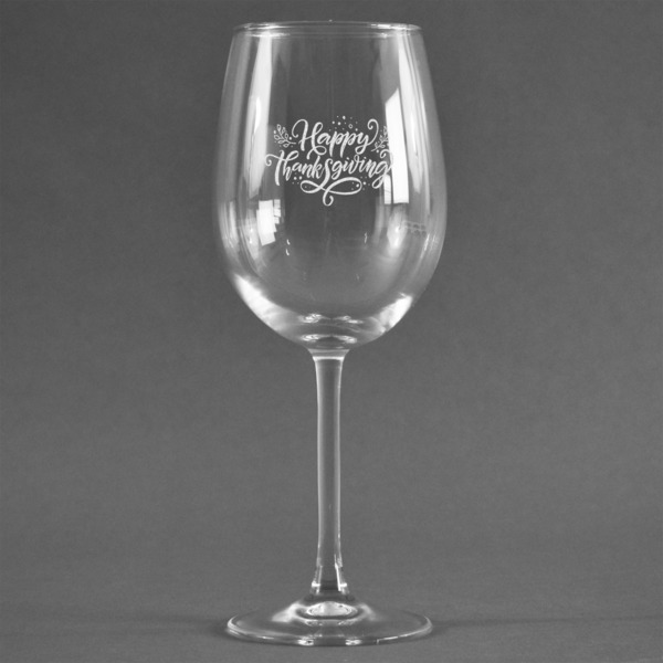 Custom Thanksgiving Wine Glass - Engraved