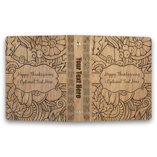 Thanksgiving Wood 3-Ring Binders - 1" Half-Letter - Approval