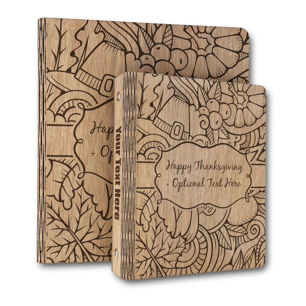 Custom Thanksgiving Wood 3-Ring Binder