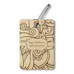 Thanksgiving Wood Luggage Tag - Rectangle