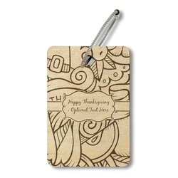 Thanksgiving Wood Luggage Tag - Rectangle