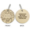 Thanksgiving Wood Luggage Tags - Round - Approval