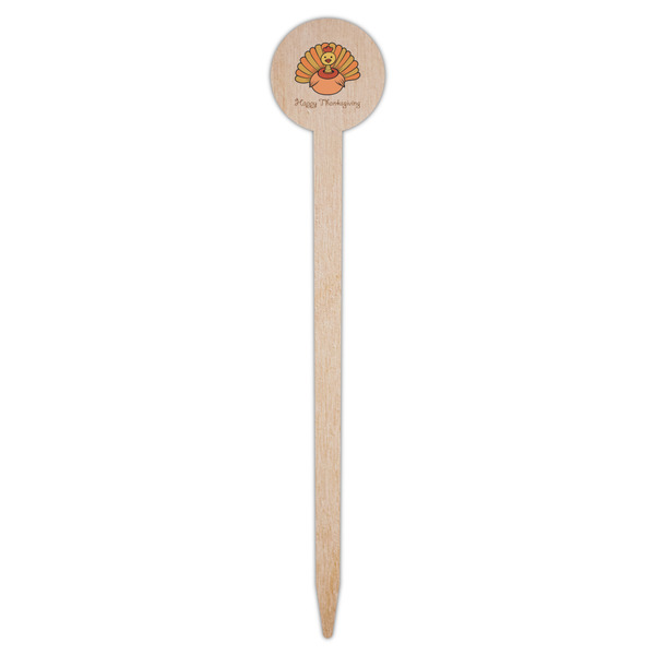 Thanksgiving Wooden 6" Food Pick - Round - Single Pick