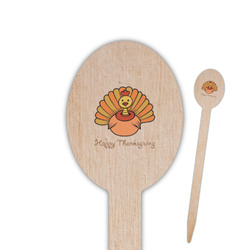 Thanksgiving Oval Wooden Food Picks - Single Sided