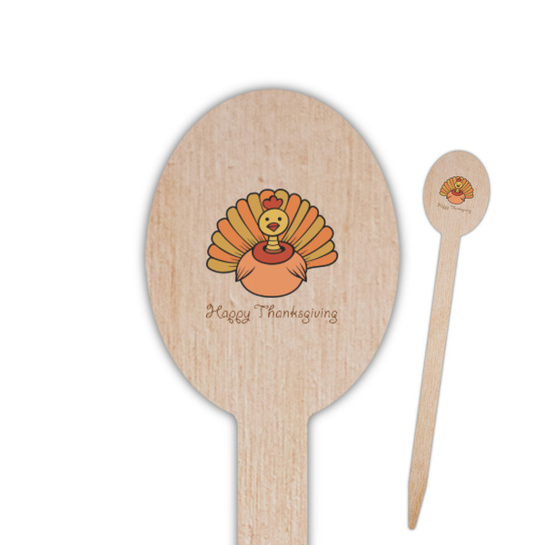 Custom Thanksgiving Oval Wooden Food Picks