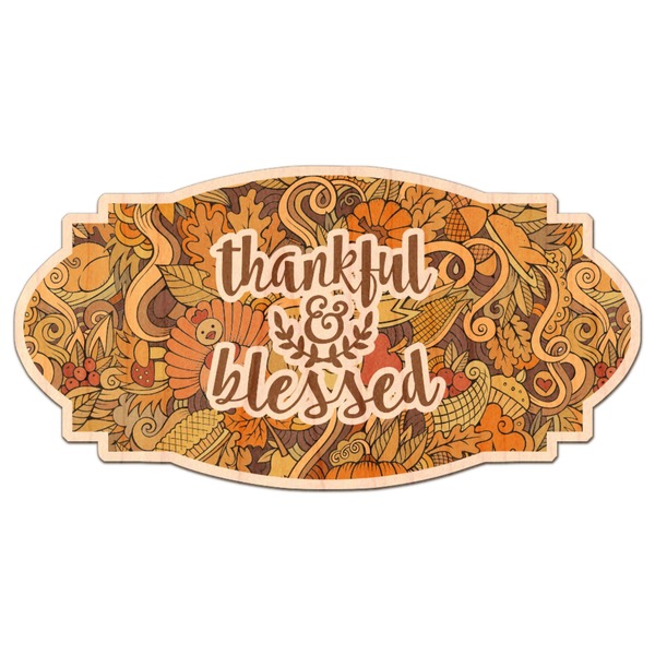 Custom Thanksgiving Genuine Maple or Cherry Wood Sticker
