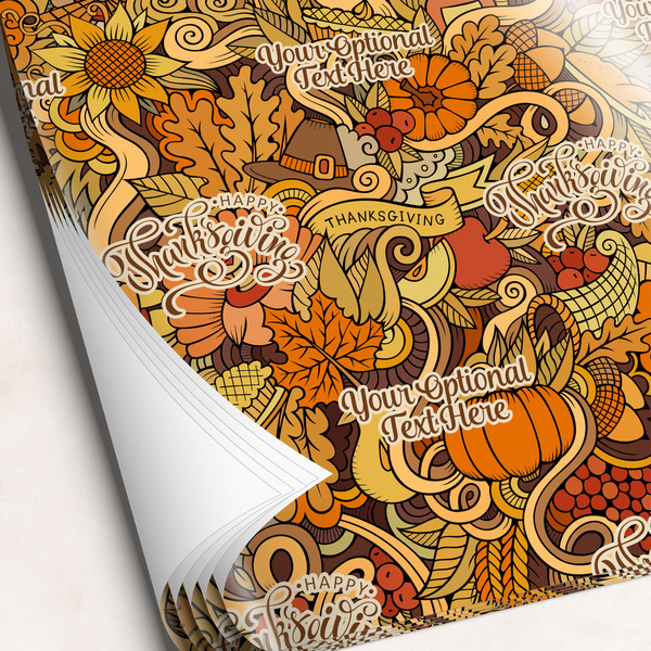Custom Thanksgiving Wrapping Paper Sheets - Single-Sided - 20" x 28"