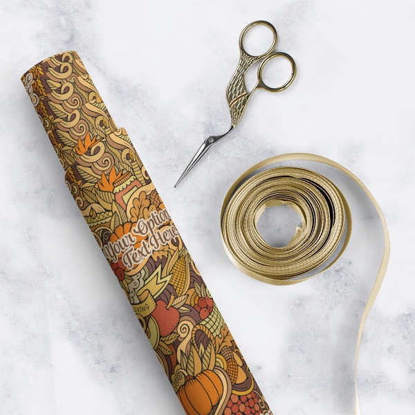 Thanksgiving Wrapping Paper Roll - Matte - In Context