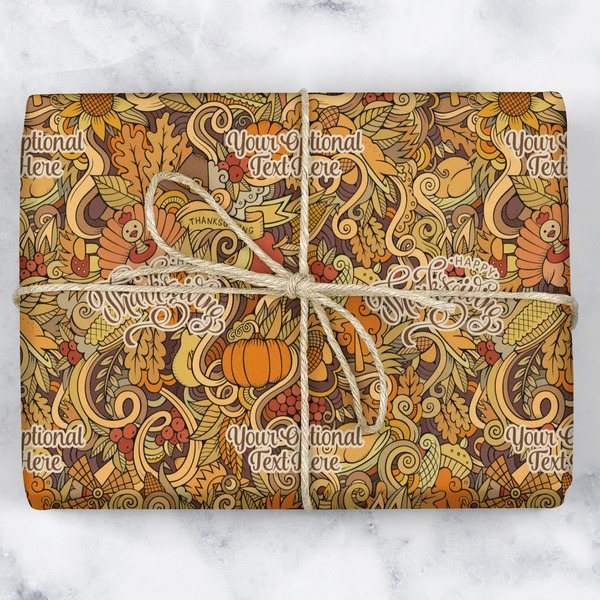 Thanksgiving Wrapping Paper Roll - Matte - Wrapped Box