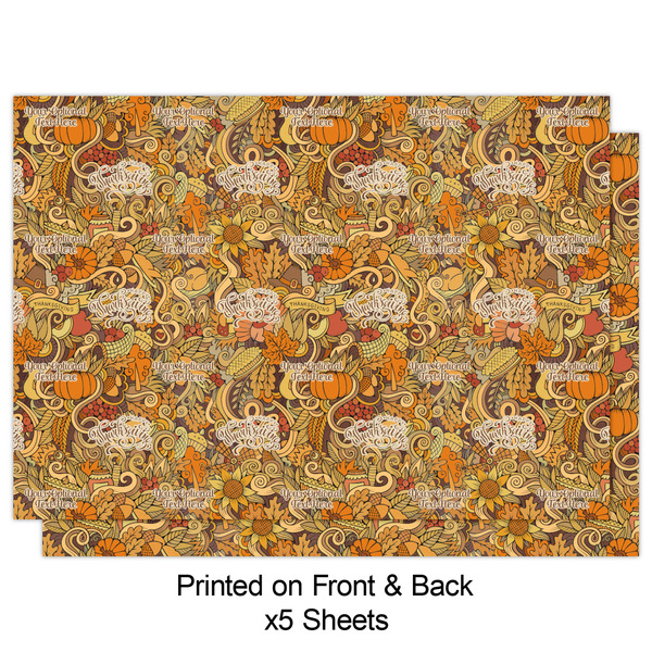 Thanksgiving Wrapping Paper Sheet - Double Sided - Front