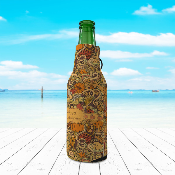 Thanksgiving Zipper Bottle Cooler - LIFESTYLE