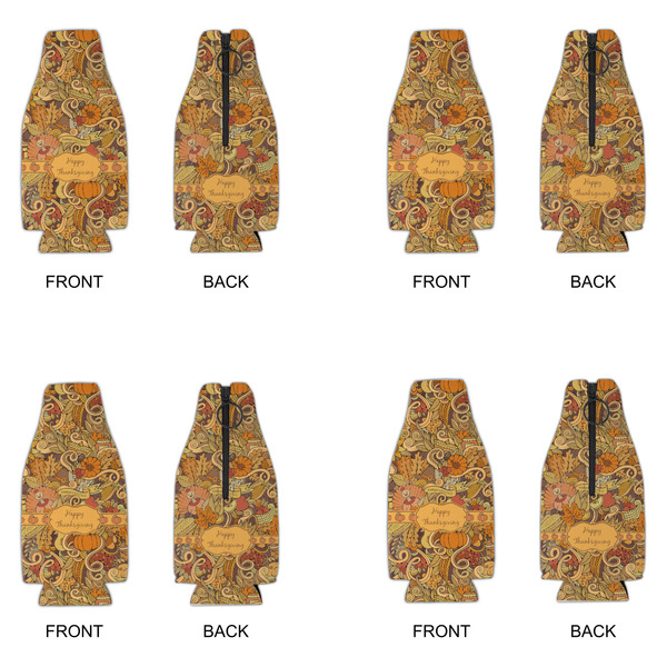Thanksgiving Zipper Bottle Cooler - Set of 4 - APPROVAL