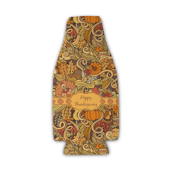 Thanksgiving Zipper Bottle Cooler - Set of 4 - FRONT