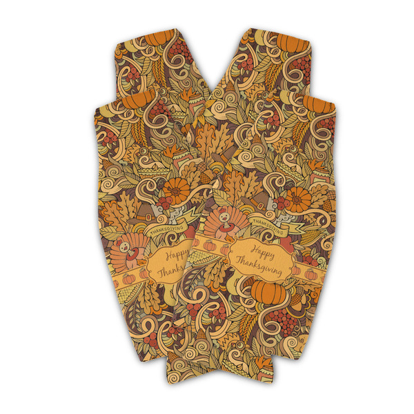 Custom Thanksgiving Zipper Bottle Cooler - Set of 4