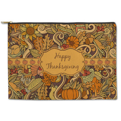 Thanksgiving Zipper Pouch - Large - 12.5"x8.5" (Personalized)