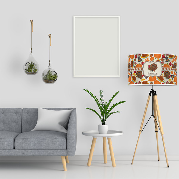 Traditional Thanksgiving 12" Drum Lampshade - LIFESTYLE