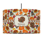 Traditional Thanksgiving 12" Drum Pendant Lamp - Fabric (Personalized)