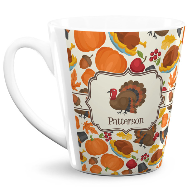 Custom Traditional Thanksgiving 12 Oz Latte Mug (Personalized)