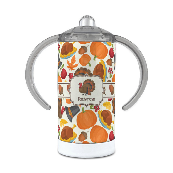 Custom Traditional Thanksgiving 12 oz Stainless Steel Sippy Cup (Personalized)