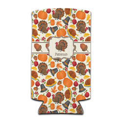 Traditional Thanksgiving Can Cooler (tall 12 oz) (Personalized)