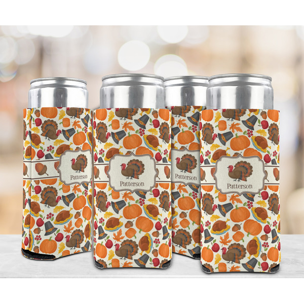 Traditional Thanksgiving 12oz Tall Can Sleeve - Set of 4 - LIFESTYLE