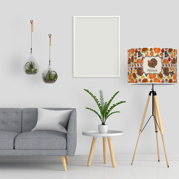 Traditional Thanksgiving 16" Drum Lampshade - LIFESTYLE
