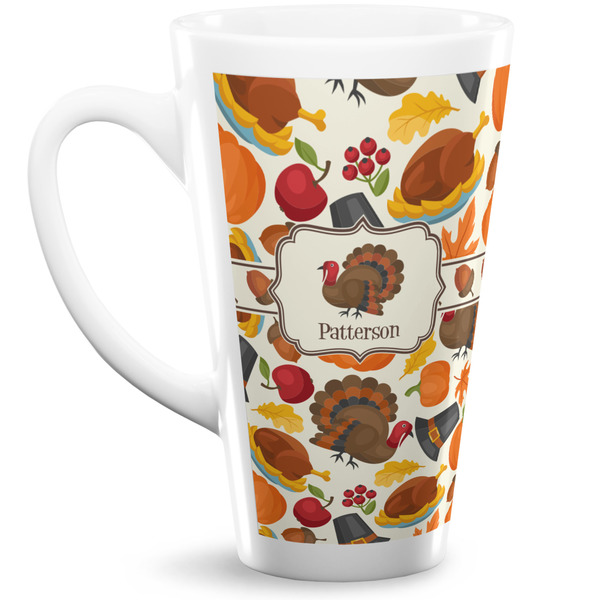 Custom Traditional Thanksgiving 16 Oz Latte Mug (Personalized)