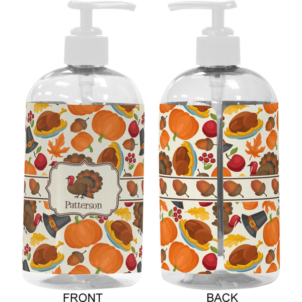 Traditional Thanksgiving 16 oz Plastic Liquid Dispenser- Approval- White