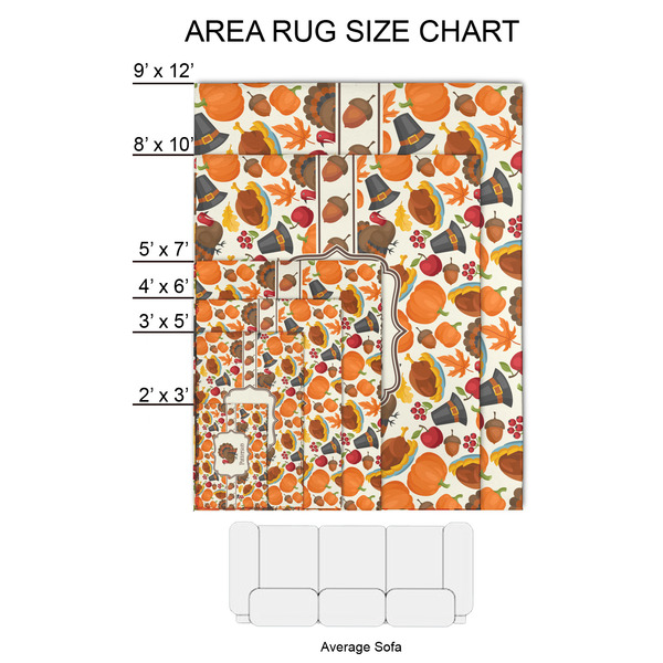 Traditional Thanksgiving 2'x3' Indoor Area Rugs - Size Chart