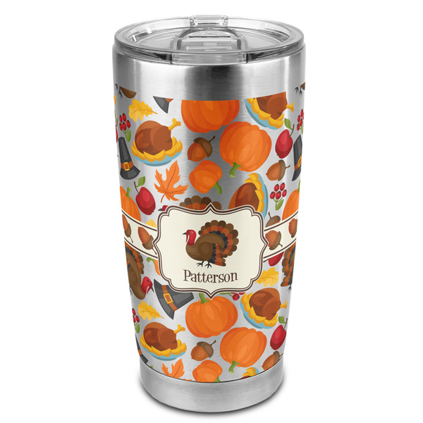 Custom Traditional Thanksgiving 20oz Stainless Steel Double Wall Tumbler - Full Print (Personalized)